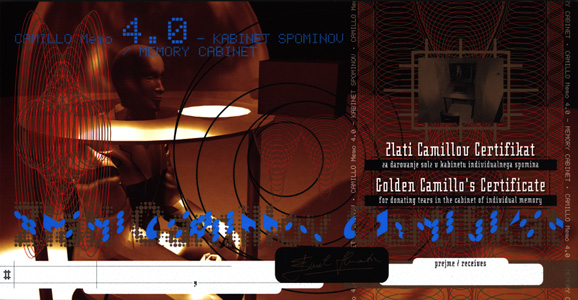 ZLATI CAMILLOV CERTIFIKAT - Za darovanje solz v kabinetu individualnega spomina