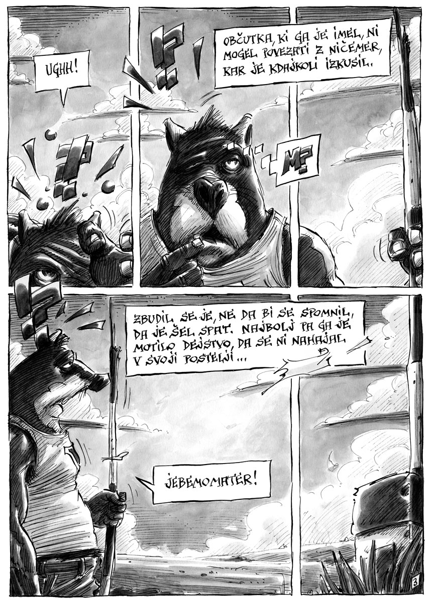 Marko
                      Kociper: Jazbec in pučavska roa / The Badger and
                      the desert flower, 2016, strip / comics