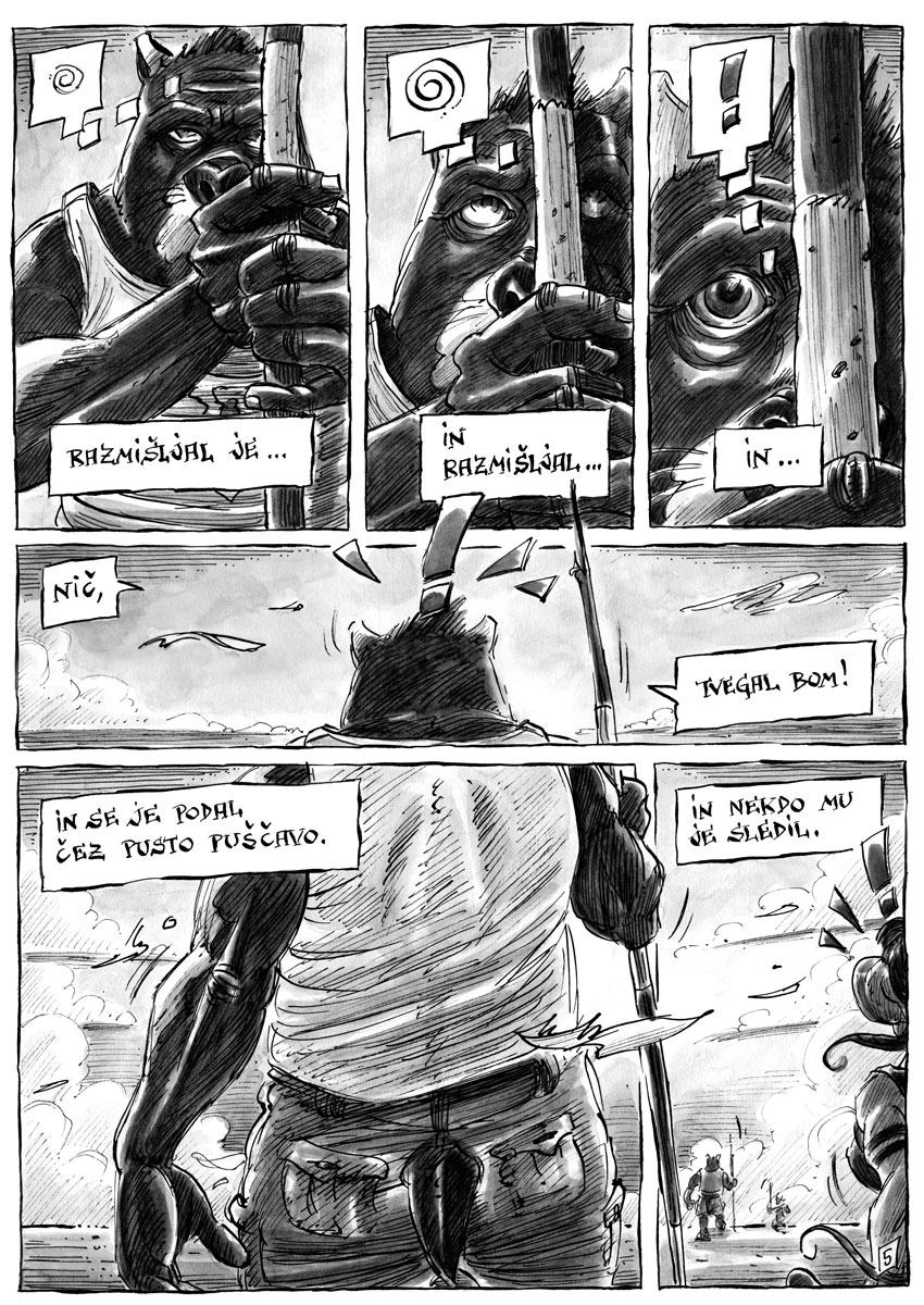 Marko
                      Kociper: Jazbec in pučavska roa / The Badger and
                      the desert flower, 2016, strip / comics