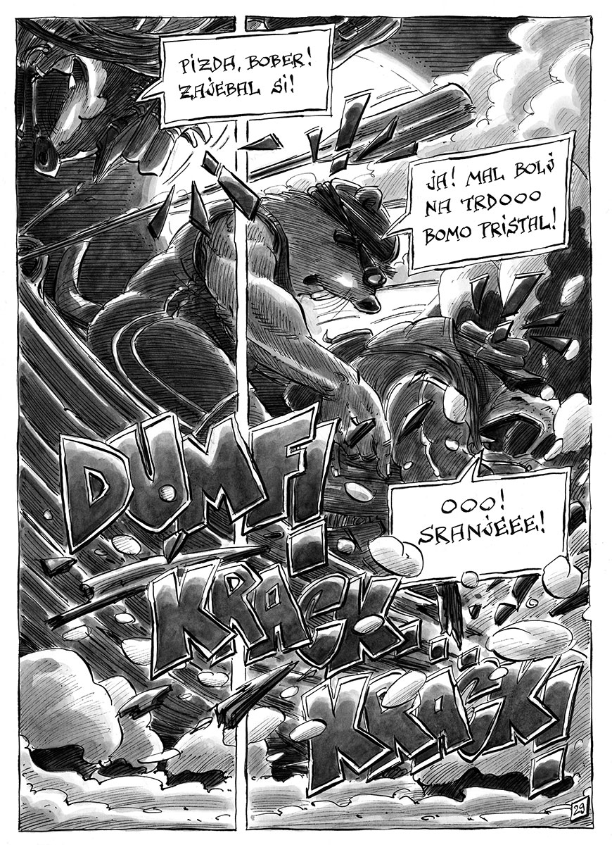 Marko
                      Kociper: Jazbec in otok mrtvih / The Badger and
                      the Island of the Dead, 2014, strip / comics