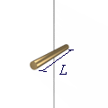 Rotational Inertia for Thin Rod About Axis Through Center Perpendicular to Length VRML Model