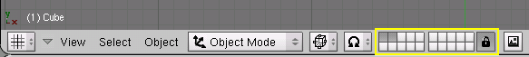 A 3D Viewport's layer buttons.