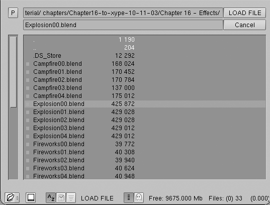 File Selection Window - loading.
