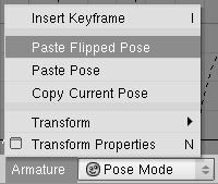 Pasting the copy as a new, flipped, pose.