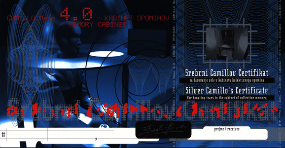 SREBRNI CAMILLOV CERTIFIKAT - Za darovanje solz v kabinetu kolektivnega spomina